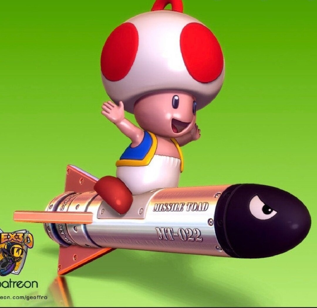 Missile Toad New Model Inspired by Mario Hand Painted or 21 Etsy