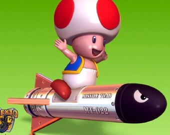 Missile Toad New Model Inspired by Mario, Hand Painted or 21 resin colors, Christmas Decoration and ornament, great gift