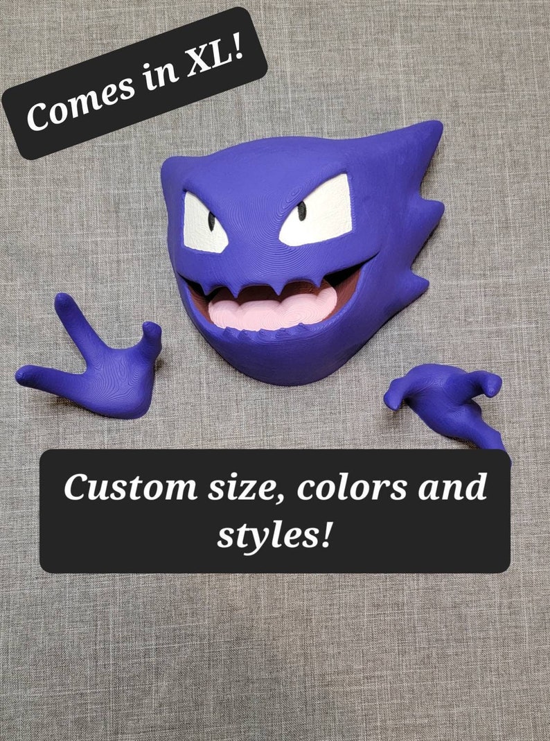 Custom Wall Mounted Haunter Pokémon Inspired Hand Painted Etsy
