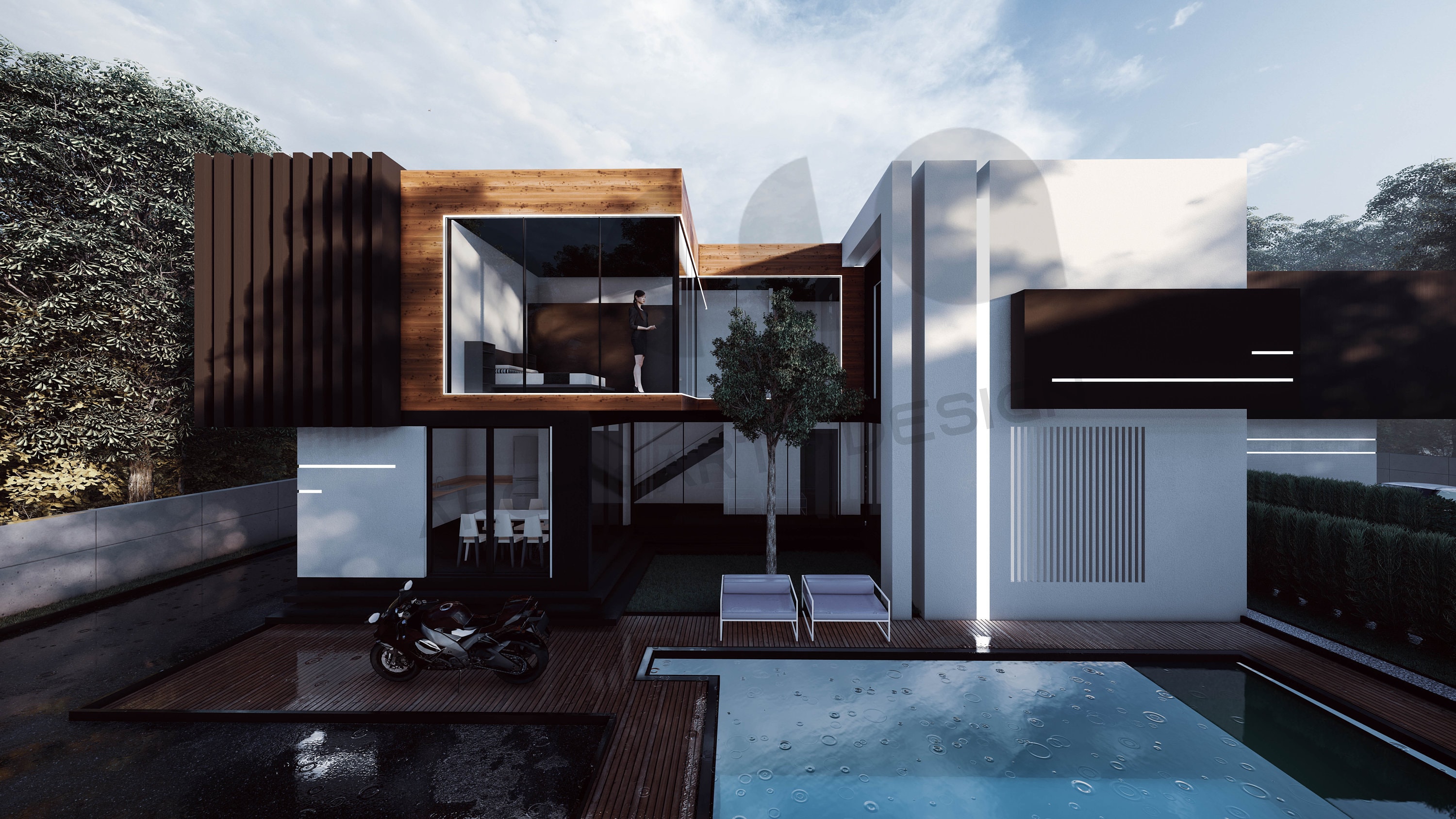 House Plan / Modern Villa Design | 2 Storey | 1969.79 SQFT( 183 m2) | Render / 3D / Revit CAD / PDF File (Imperial+Metric Units)