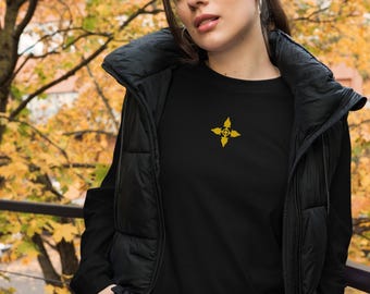 Besticktes Spinnen Anführer LS Shirt (Gold)