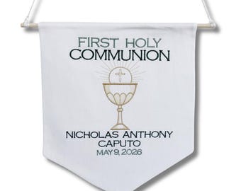Personalized First Holy Communion Banner | Keepsake Religious Decor