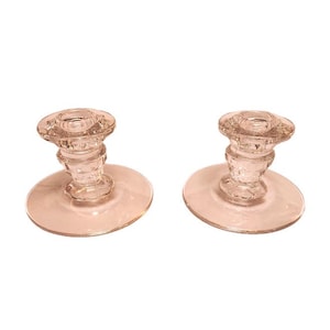 Fostoria American Elegant Pair of Candlesticks