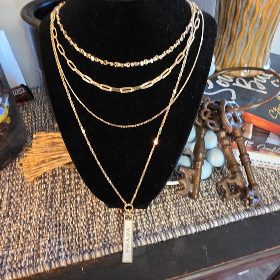 Prada Zipper Pull/Charm on a Stacker Necklace - image 5