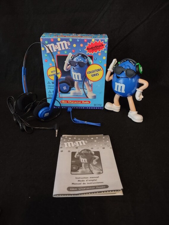 M & M's Blue Character Radio With Headphones Collector