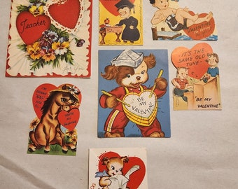 7 unbenutzte Valentinskarten unterschiedlicher Größe