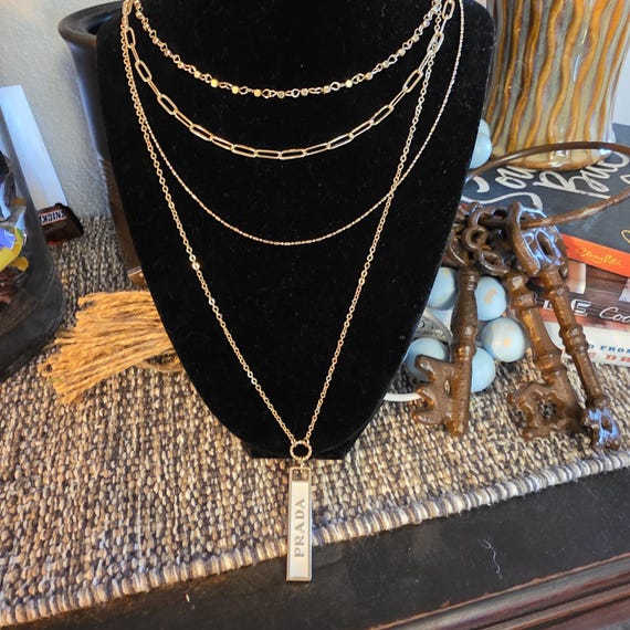 Prada Zipper Pull/Charm on a Stacker Necklace - image 6