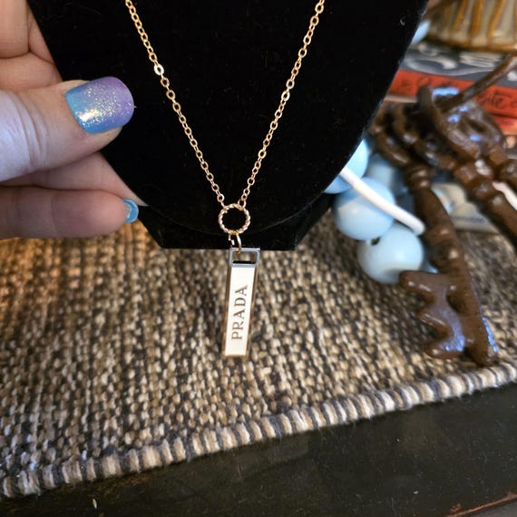 Prada Zipper Pull/Charm on a Stacker Necklace - image 8