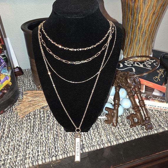 Prada Zipper Pull/Charm on a Stacker Necklace - image 1