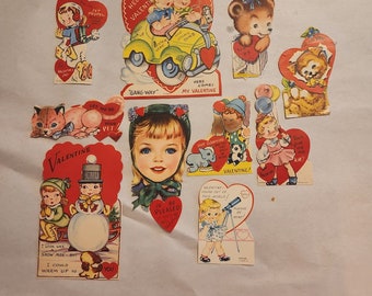 10 Unused Vintage Valentine Cards