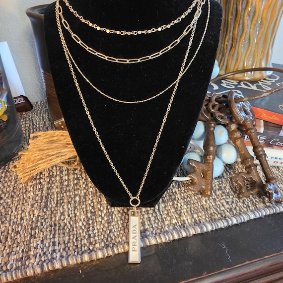 Prada Zipper Pull/Charm on a Stacker Necklace - image 4