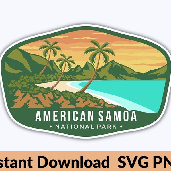 American Samoa National Park PNG Sticker, American Samoa Print Art, Samoa Travel Sticker, Samoa Tumbler SVG