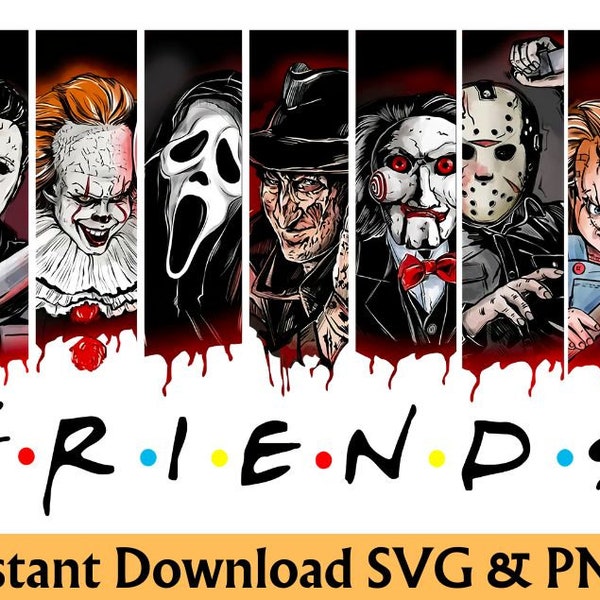 Friends Halloween horror friends png horror movie characters png halloween horror characters PNG horror movie sublimation Scream