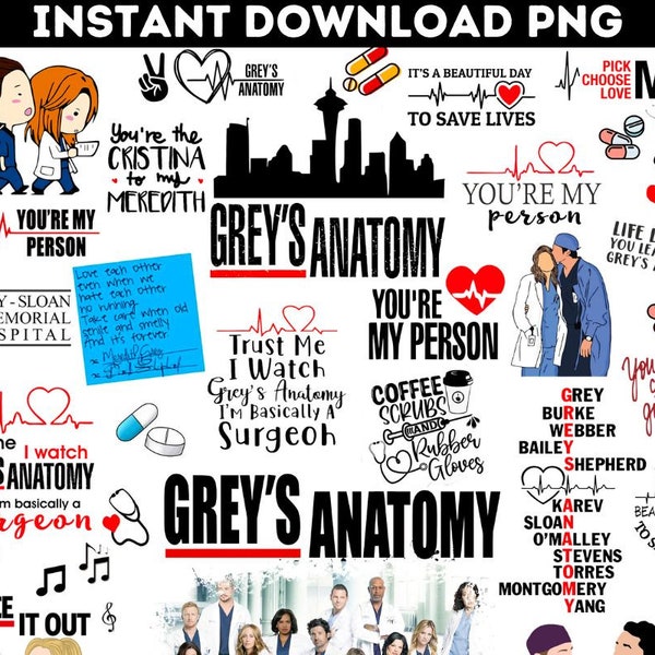 Diseño de Grey's Anatomy Grey Anatomy PNG Grey's Inspired Anatomy 20oz PNG para Tumbler Greys Anatomy Scrubs