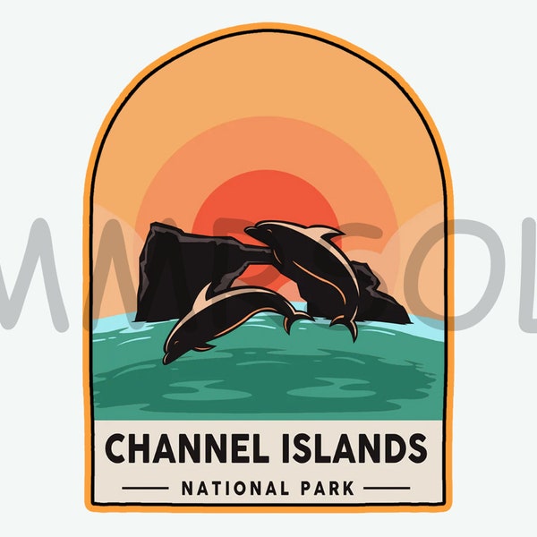 Channel Islands National Park embroidered illustrated SVG PNG, Channel Islands National Park PNG For patch, Waterproof Vinyl Sticker