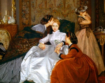 AUGUSTE TOULMOUCHE, &quot;The Hesitant Fiancée&quot; (1866), Giclee Fine Art Print, Academic Art, Wall Decor, Housewarming Gift, Collectible