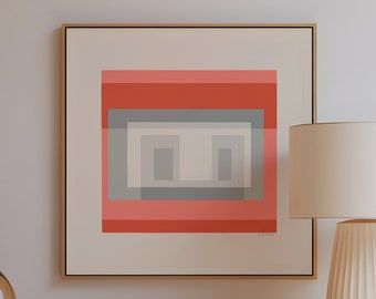 JOSEF ALBERS, "Variante VI, from Ten Variants" (1967), Giclee Fine Art Print, Abstrakter Expressionismus, Wanddeko, Einweihungsgeschenk