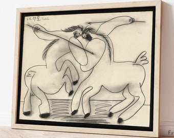 PABLO PICASSO, "Kentaurernas strid" (1959), Giclée-tryck, Surrealism, Väggdekor, Inflyttningspresent, Samlarobjekt
