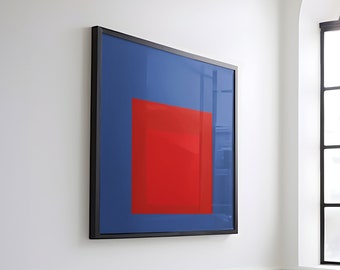 JOSEF ALBERS, &quot;Homage to the Square: Against Deep Blue&quot; (1955), Giclee Fine Art Print, Abstract Expressionism, Wall Decor, Housewarming Gift