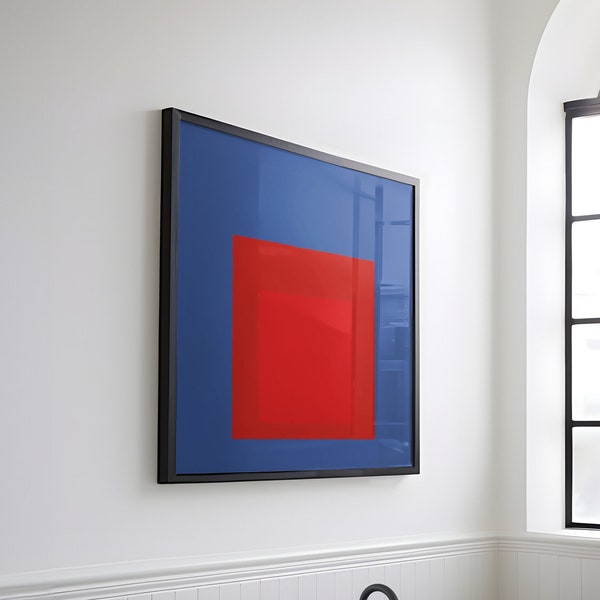JOSEF ALBERS, "Homage to the Square: Against Deep Blue" (1955), Giclee Fine Art Print, Abstract Expressionism, Wall Decor, Housewarming Gift