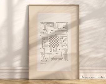 LEON FERRARI, "Labyrinth III, Xadrez series" (1988), Giclee Fine Art Print, Latin American Art, Wall Decor, Housewarming Gift, Collectible