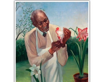 BETSY GRAVES REYNEAU, &quot;George Washington Carver&quot; (1942), Giclee Fine Art Print, Wall Decor, Housewarming Gift, Collectible