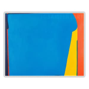 SALIBA DOUAIHY, zonder titel ("blauw") (c. 1960), Giclee Fine Art Print, abstracte kunst uit het Midden-Oosten, wanddecoratie, housewarming cadeau