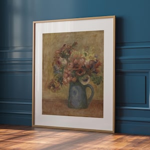 AUGUSTE RENOIR, "Vaso de Flores" (1889), Impressão Giclée Fine Art, Impressionismo, Decoração de Parede, Presente de Boas-vindas, Design de Interiores