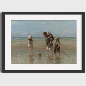 JOZEF ISRAËLS, &quot;Children of the Sea&quot; (1872), Giclee Fine Art Print, Dutch Painting, Wall Decor, Housewarming Gift, Collectible
