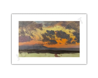 J. M. W. ターナー - 緋色の夕焼け（古典ロマン派絵画の高解像度