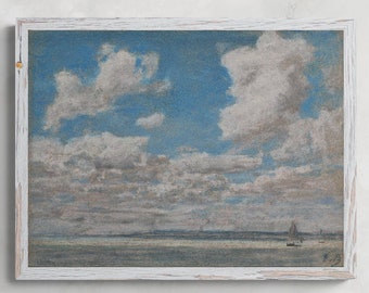 EUGÈNE BOUDIN, "Seascape with Open Sky" (1860), Giclee Fine Art Print, Impressionism, Wall Decor, Housewarming Gift, Collectible