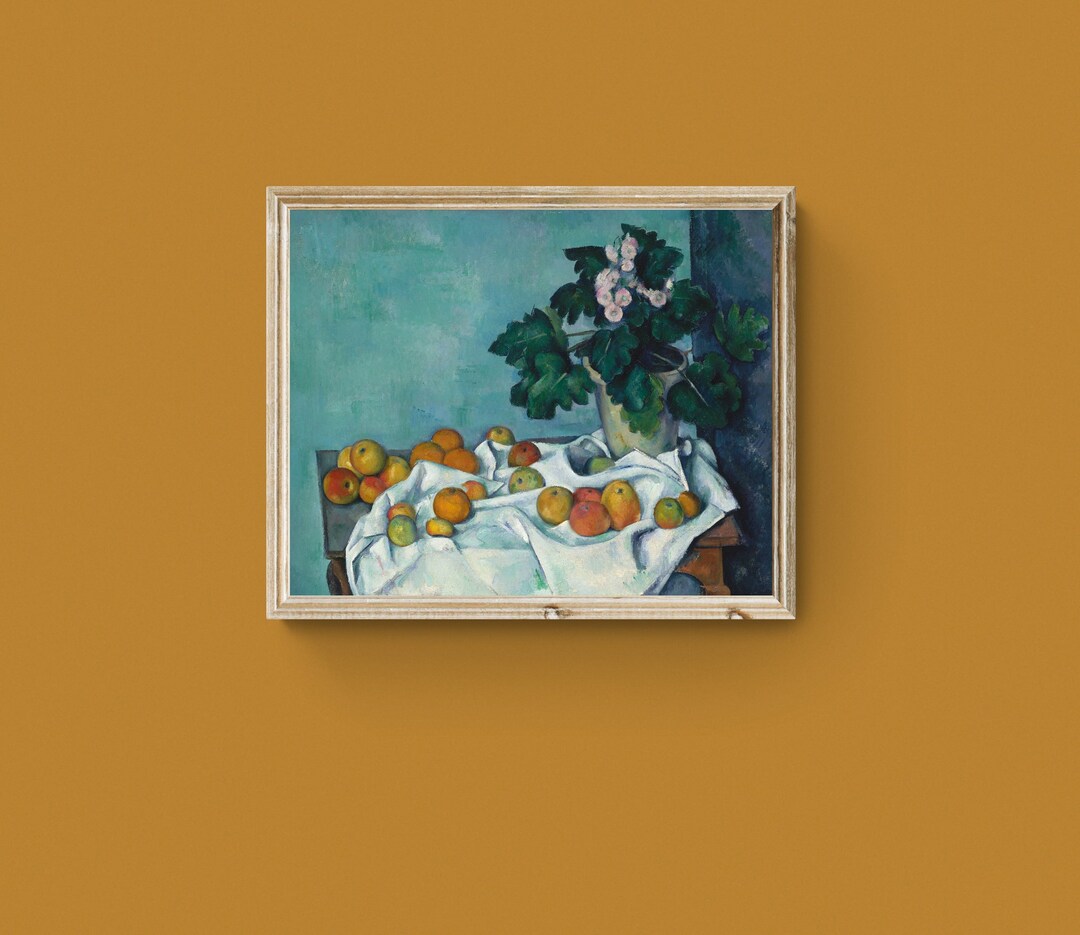 PAUL CÉZANNE Still Life With Apples and a Pot of Primroses - Etsy