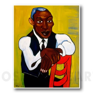WILLIAM H. JOHNSON, &quot;Man in a Vest&quot; (1939-1940), Giclee Fine Art Print, African American Art, Housewarming Gift, Collectible