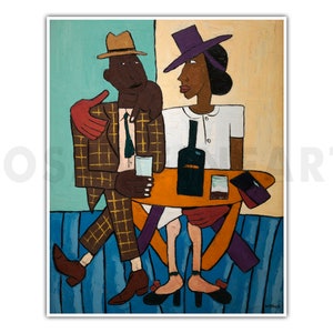 WILLIAM H. JOHNSON, "Café" (ca. 1939-1940), Giclee Fine Art Print, African American Art, Housewarming Gift, Collectible