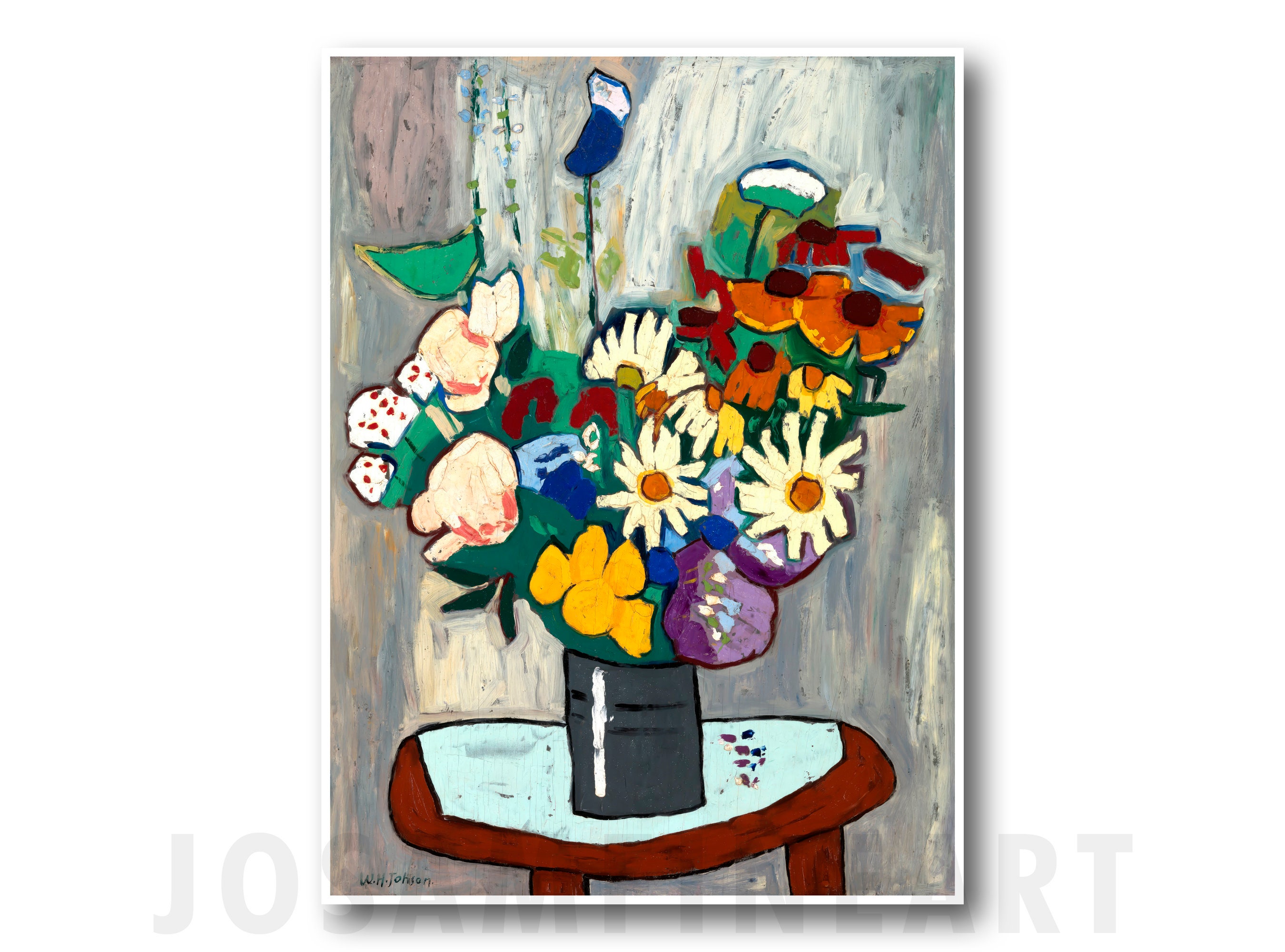 William H. Johnson Flowers Giclee Print, African American Art - Etsy