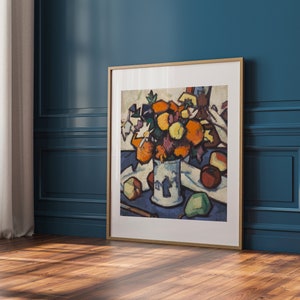 SAMUEL JOHN PEPLOE, &quot;Flowers and Fruit&quot; (1914), Giclee Fine Art Print, Flower Art, Post-Impressionism, Wall Decor, Housewarming Gift