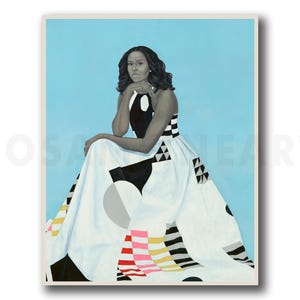 AMY SHERALD, "Michelle LaVaughn Robinson Obama" (2018), stampa artistica giclée, Mese della storia dei neri, decorazione murale, arte afroamericana