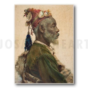 JOSEP TAPIRÓ, "El santo darcawi de Marrakech" (ca. 1890), Impresión Giclée de Bellas Artes, Orientalismo, Arte Español, Decoración de Pared