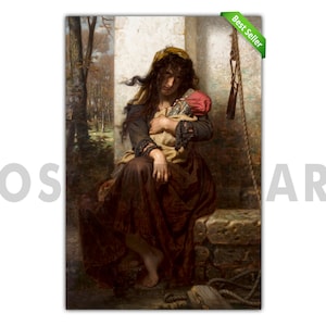 BRIGHTER VERSION Hugues Merle, &quot;The Lunatic of Étretat&quot; (1871), Academic Art, Giclee Fine Art Print, Wall Decor, Housewarming Gift