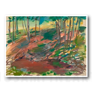 ELAINE DE KOONING, "Série Catskill: Rocks on Hillside" (1965), impressão de belas artes giclée, expressionismo abstrato, decoração de parede