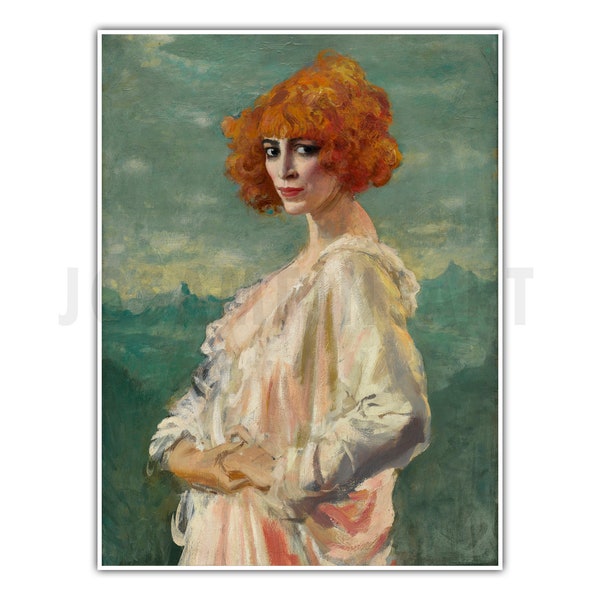 AUGUSTUS EDWIN JOHN, « La marquise Casati » (1919), impression giclée d'art, postimpressionnisme, décoration murale, cadeau de pendaison de crémaillère, objet de collection