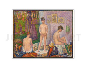 GEORGES SEURAT, "Les Poseuses, Ensemble" (1888), Giclee Fine Art Print, Post-Impressionism, Pointillism, Wall Decor, Housewarming Gift