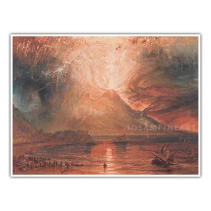 J. M. W. TURNER, &quot;Vesuvius in Eruption&quot; (c. 1817-1820), Giclee Fine Art Print, , Wall Decor, Housewarming Gift, Collectible