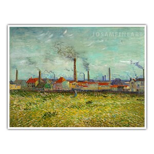 VINCENT VAN GOGH, &quot;Factories at Clichy&quot; (1887), Giclee Fine Art Print, Impressionism, Wall Decor, Housewarming Gift, Collectible