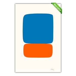 ELLSWORTH KELLY, ""Blue over Orange"" (1964-1965), Giclee Fine Art Print, Post-Painterly Abstraktion, Wanddekoration, Einweihungsgeschenk."