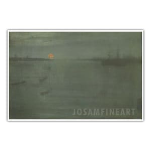 JAMES MCNEILL WHISTLER, « Nocturne : bleu et or — Southampton Water » (1872), impression giclée d'art, objet de collection, art mural neutre