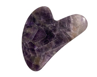 Amethyst crystal guasha, Genuine Rose Quartz facial crystal gua sha, Body massage tool, Natural face sculpting tool