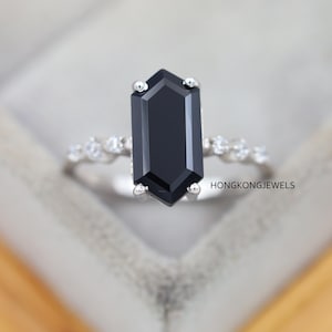 Black Onyx Baguette Cut Ring, Wedding Ring, Statement Ring, Engagement Ring, Promise Ring, Art Deco Ring, Anniversary Ring, Gift For Woman