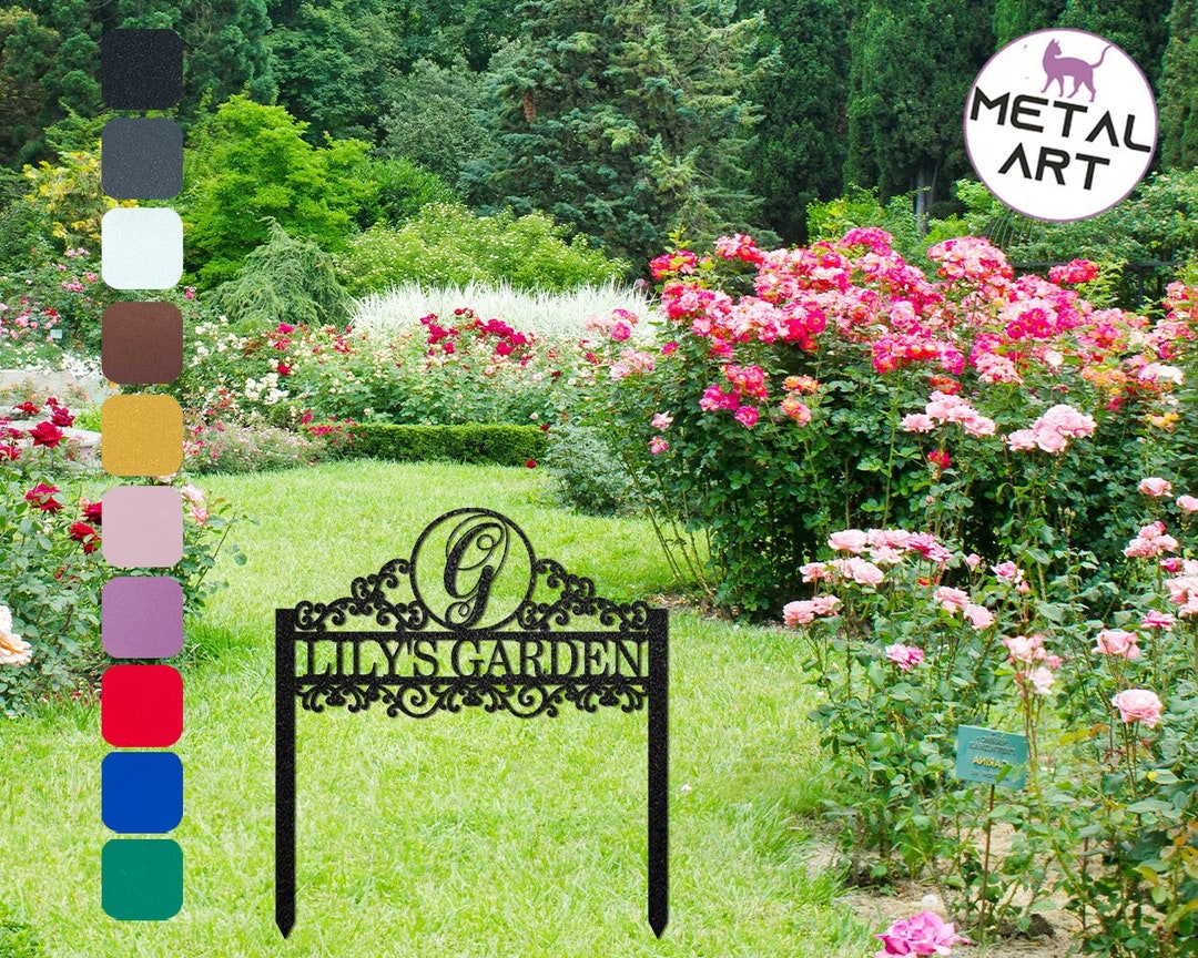 Personalized Garden Gate Sign Garden Entrance Plaque Garden Etsy