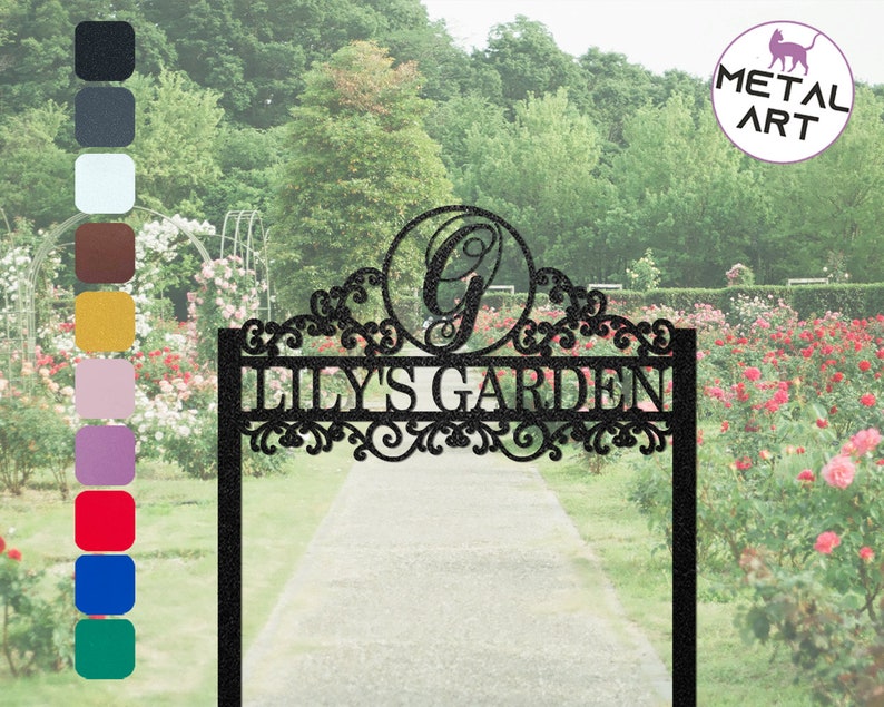 Personalized Garden Gate Sign Garden Entrance Plaque Garden Etsy